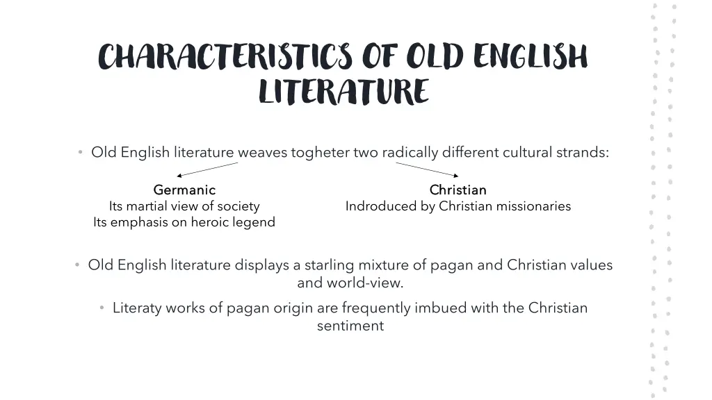 characteristics of old english literature