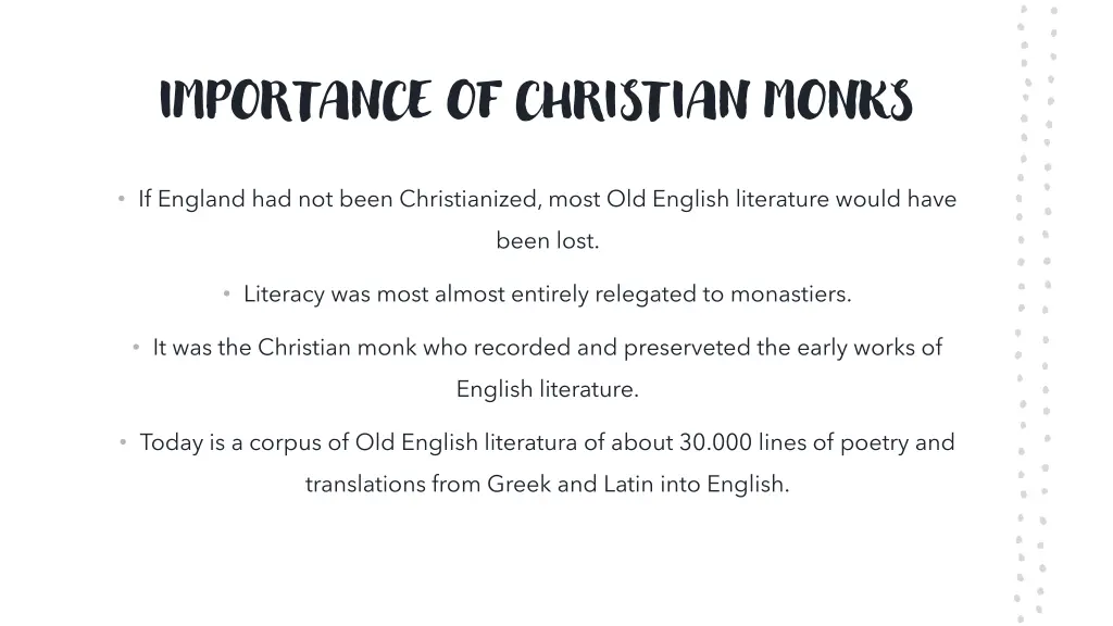 importance of christian monks