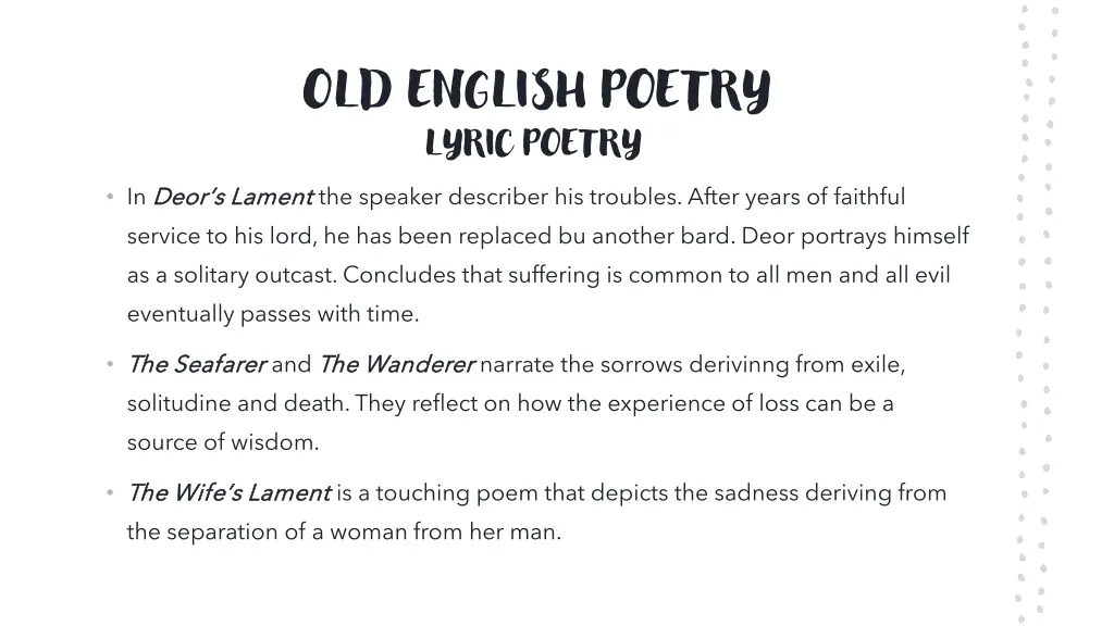 old english poetry lyric poetry