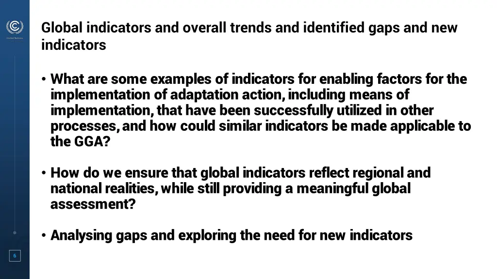 global indicators and overall trends