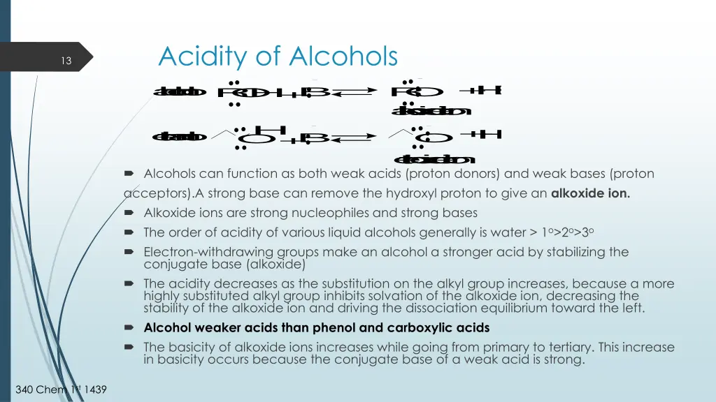acidity of alcohols