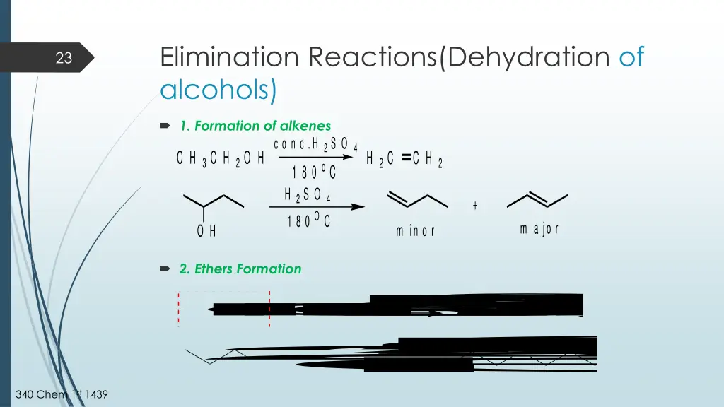 elimination reactions dehydration of alcohols