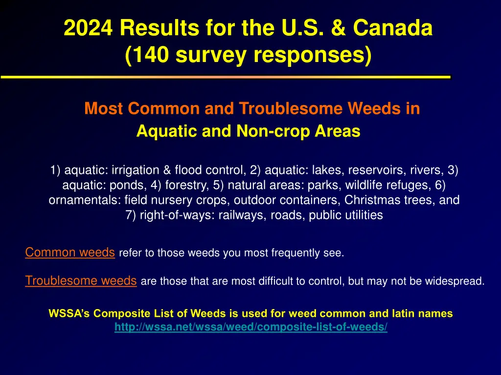 2024 results for the u s canada 140 survey