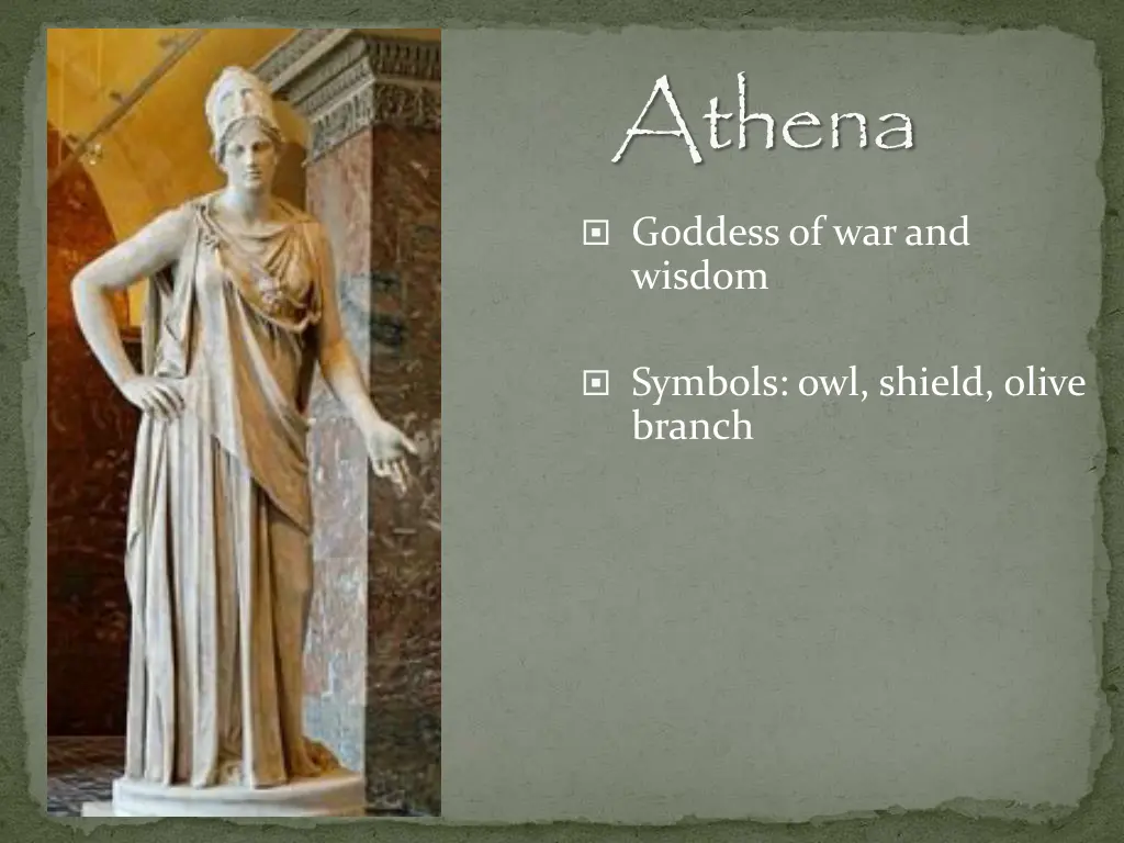 a thena goddess of war and wisdom