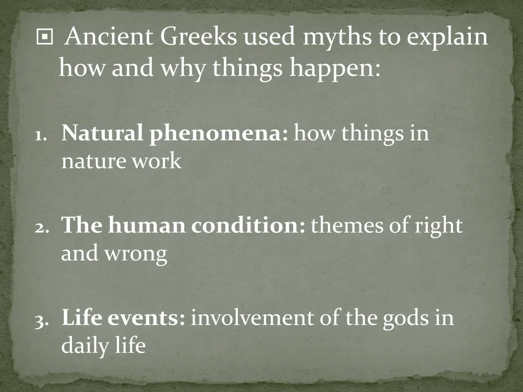 ancient greeks used myths to explain