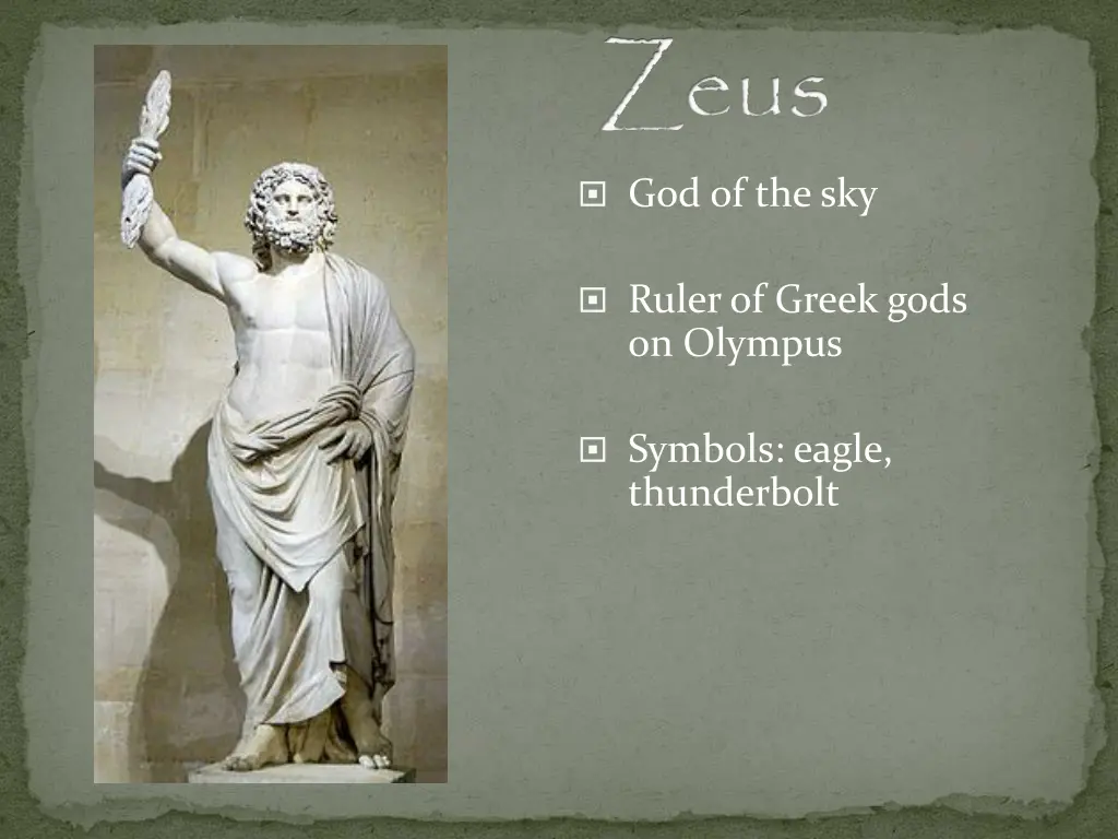 z eus god of the sky