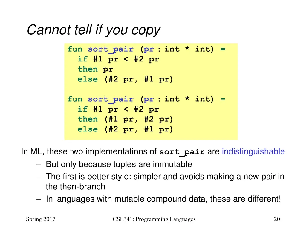 cannot tell if you copy