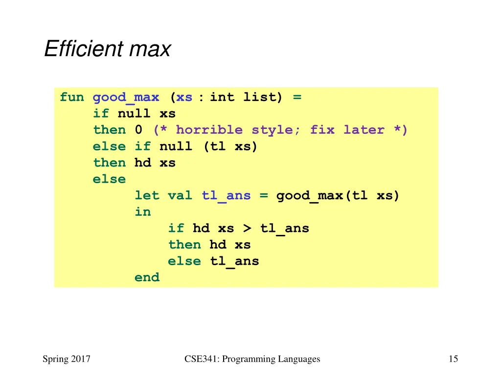 efficient max