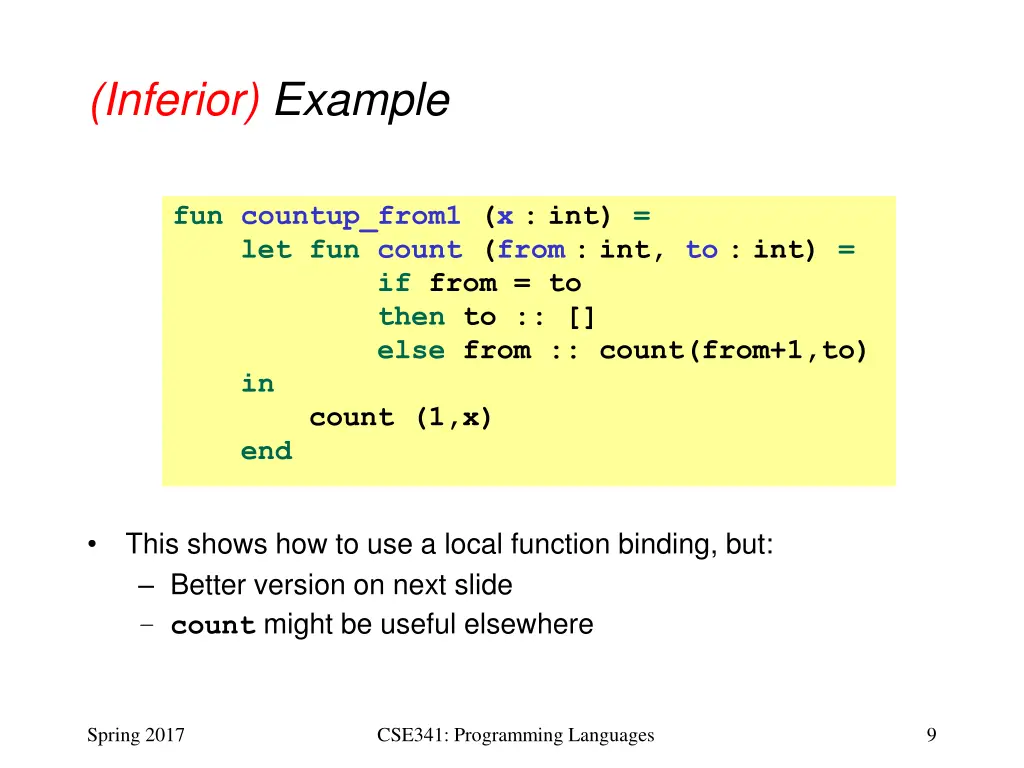 inferior example