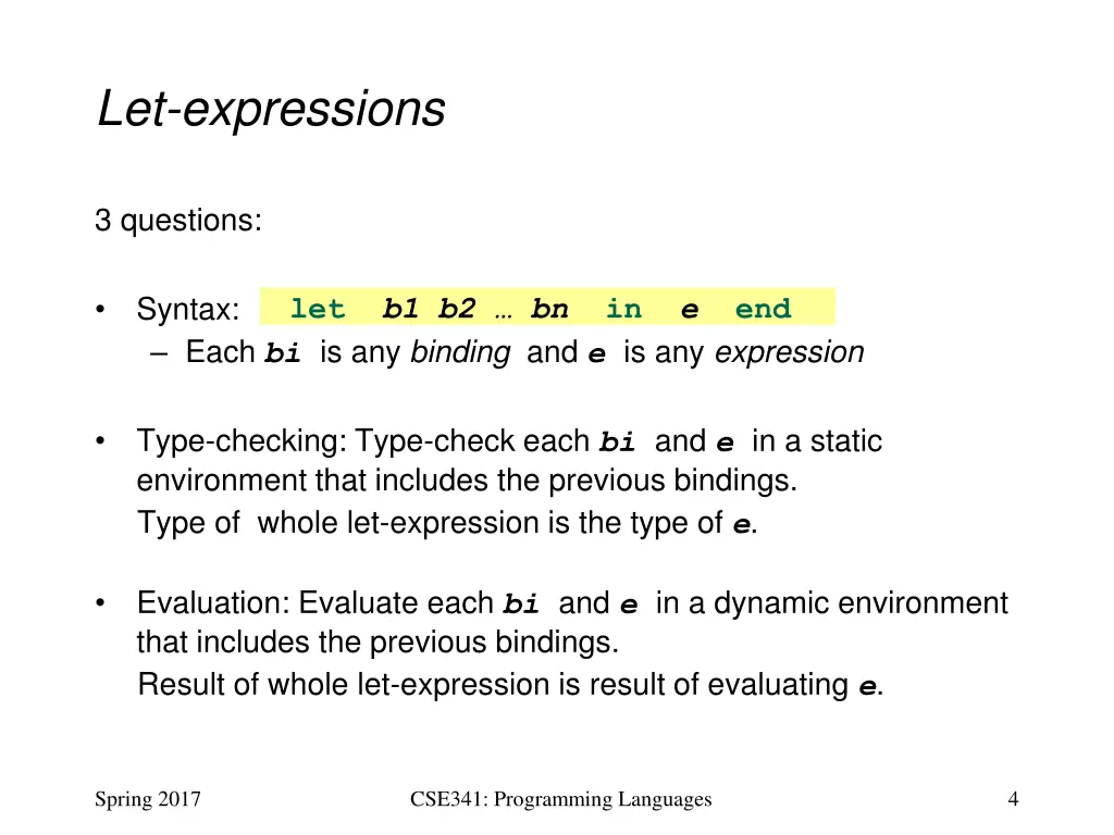 let expressions