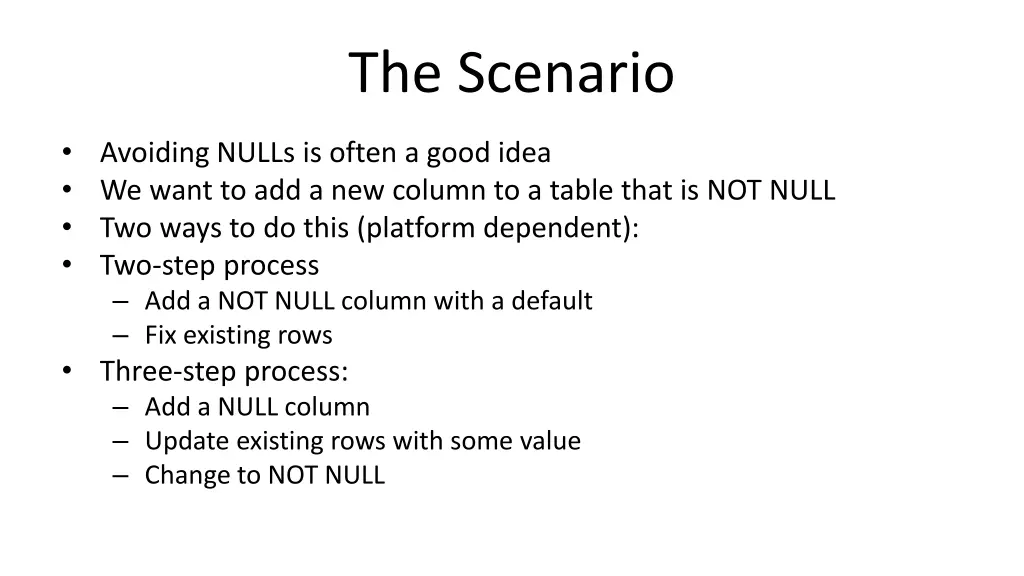 the scenario 1