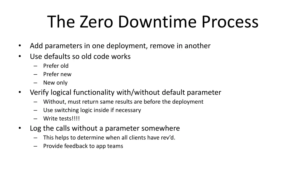 the zero downtime process 1