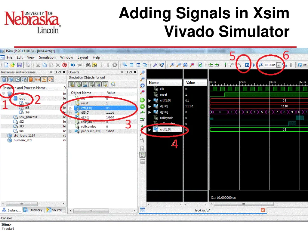 adding signals in xsim vivado simulator