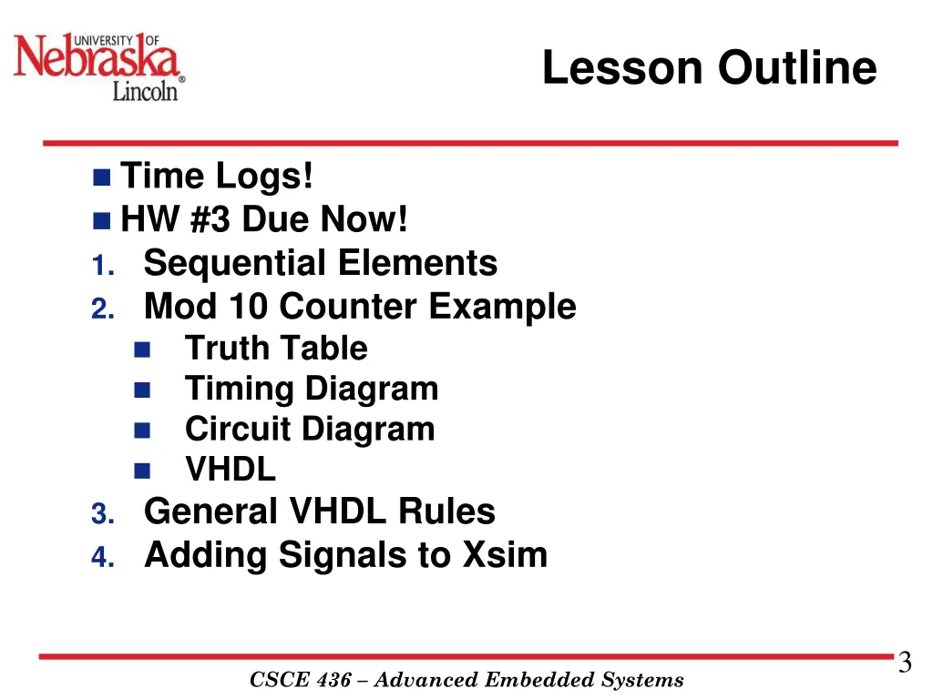 lesson outline