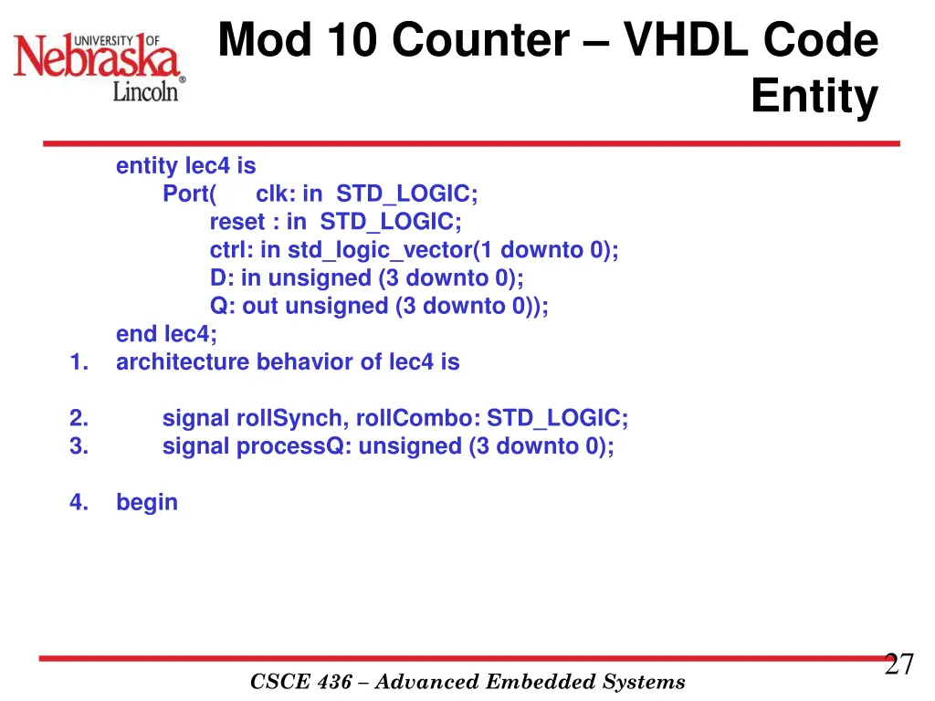 mod 10 counter vhdl code