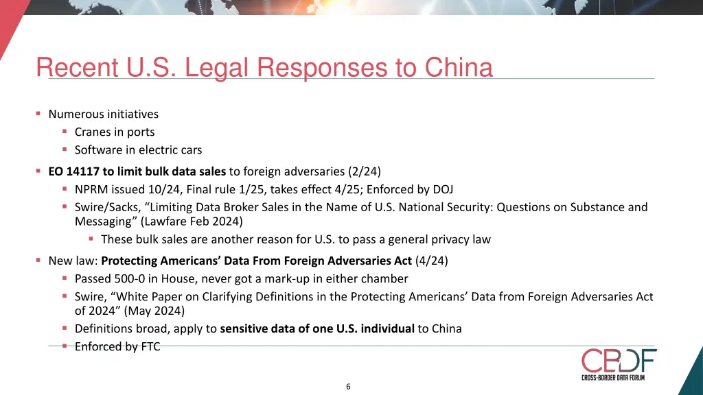 recent u s legal responses to china