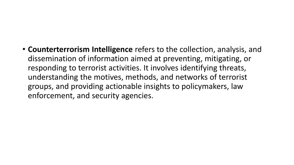 counterterrorism intelligence refers