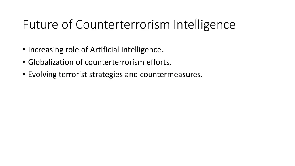 future of counterterrorism intelligence