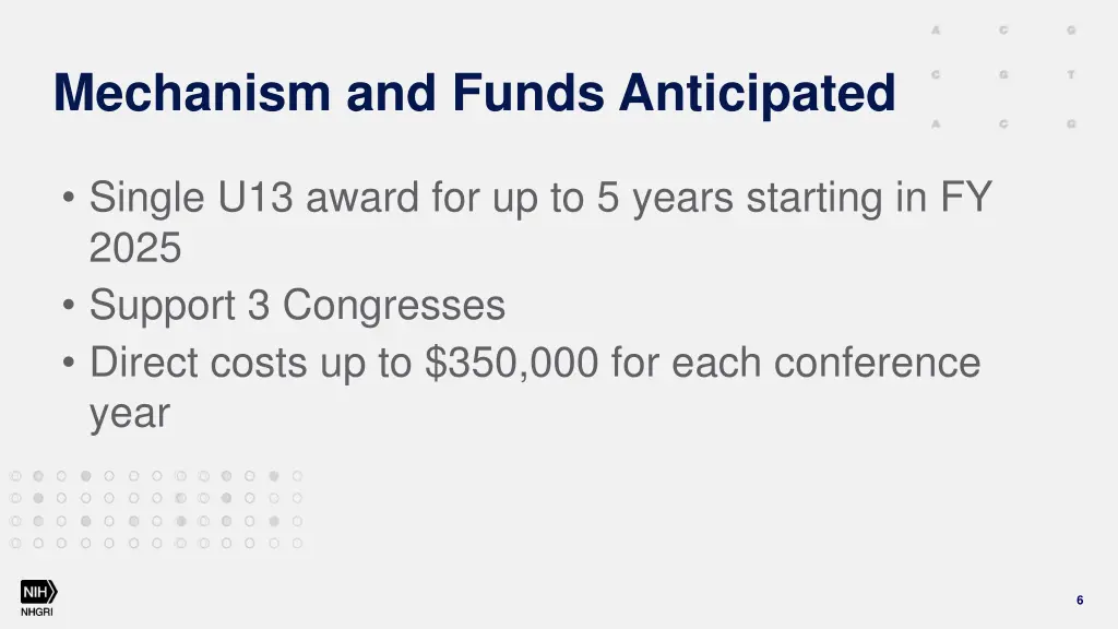 mechanism and funds anticipated
