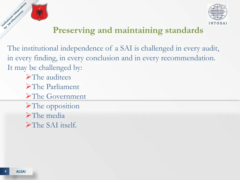 preserving and maintaining standards