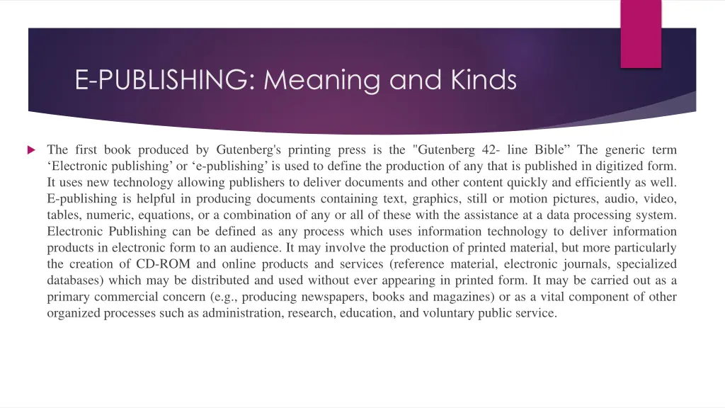 e publishing meaning and kinds