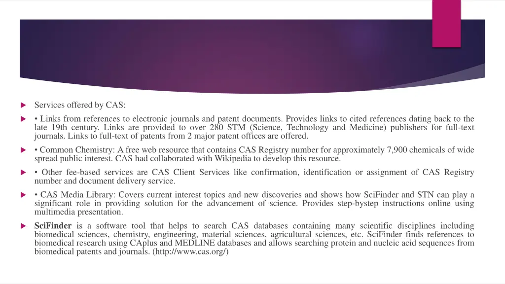 services offered by cas