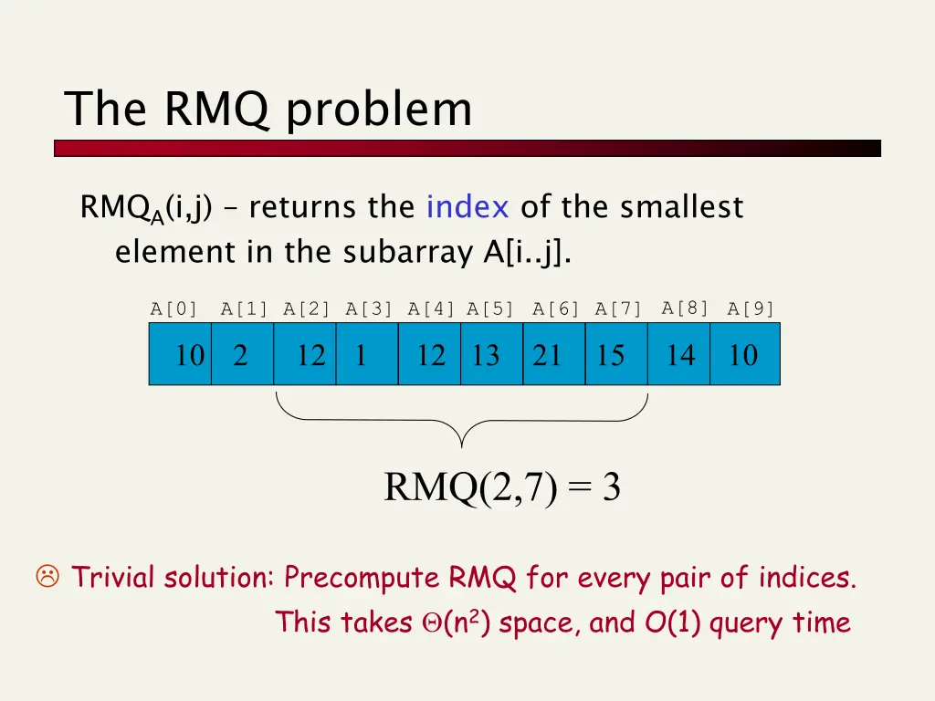 the rmq problem