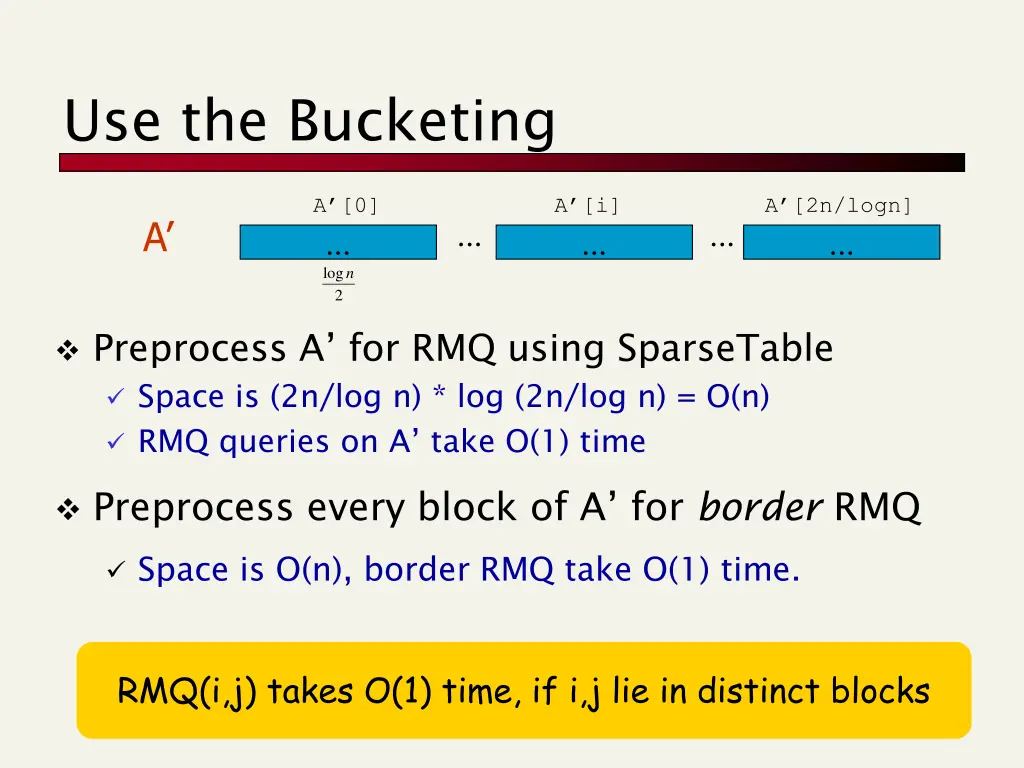 use the bucketing