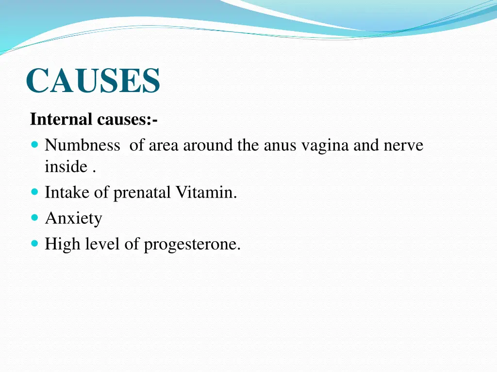 causes internal causes numbness of area around