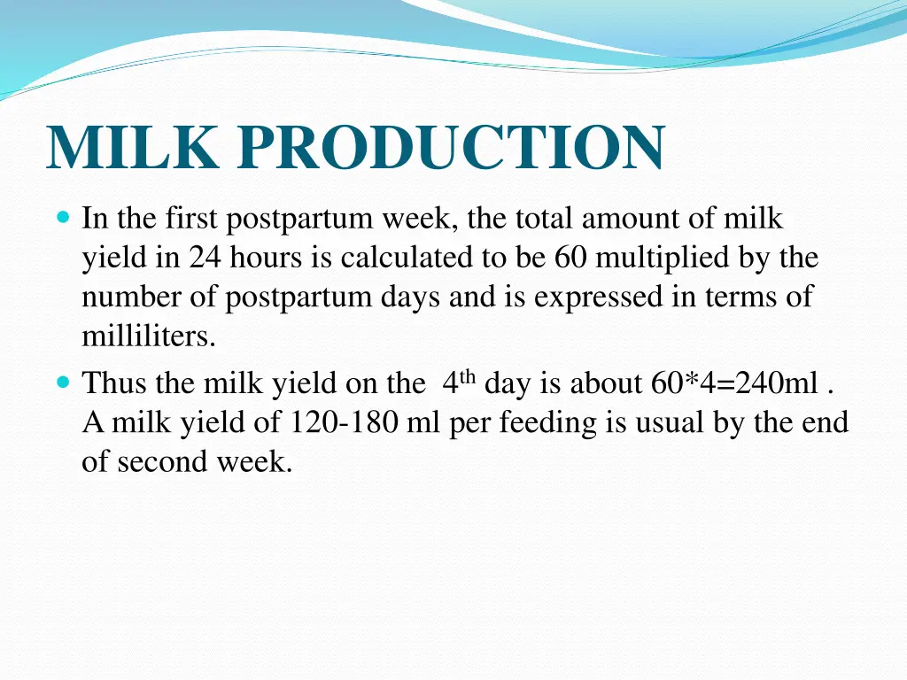 milk production