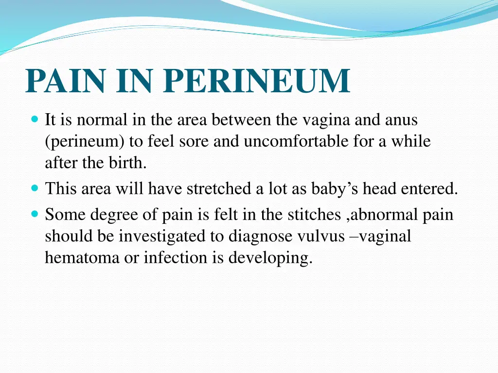 pain in perineum