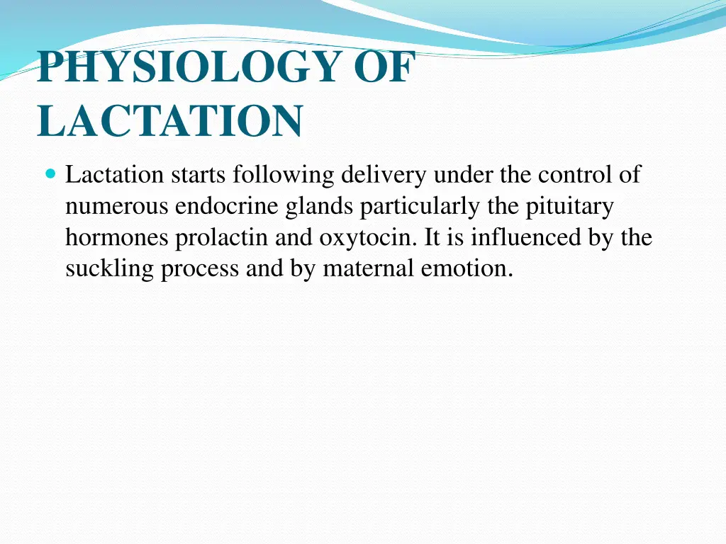 physiology of lactation