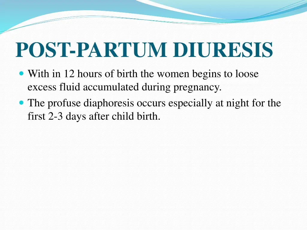 post partum diuresis