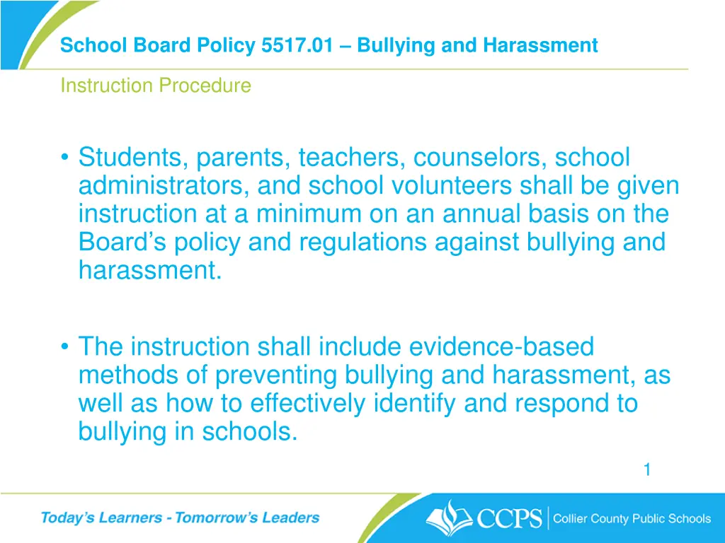 school board policy 5517 01 bullying