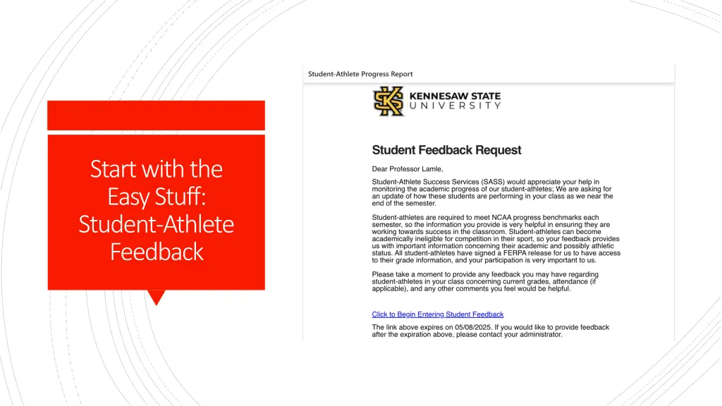 start with the easy stuff student athlete feedback