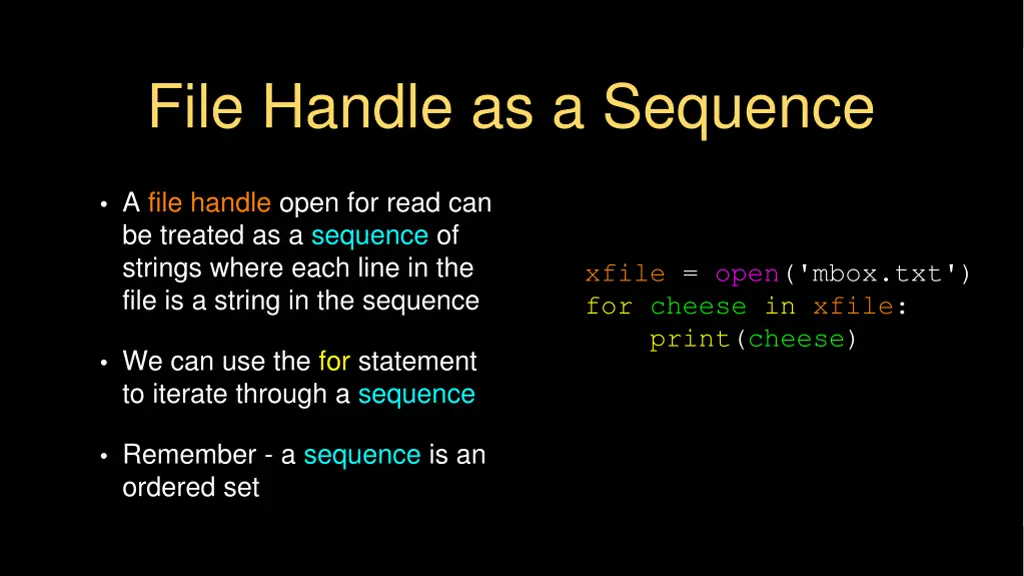 file handle as a sequence