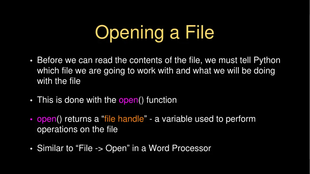 opening a file