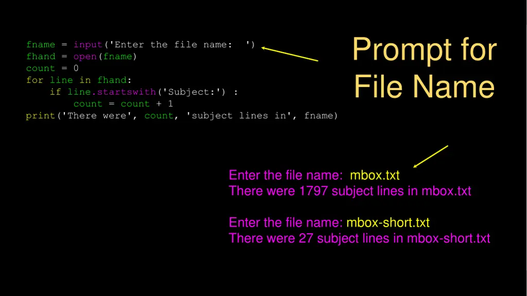 prompt for file name