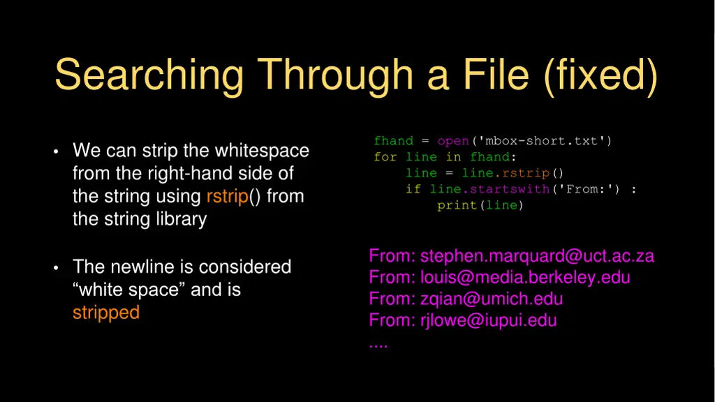 searching through a file fixed