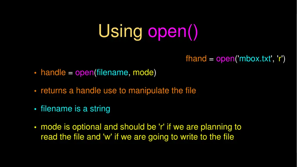 using open
