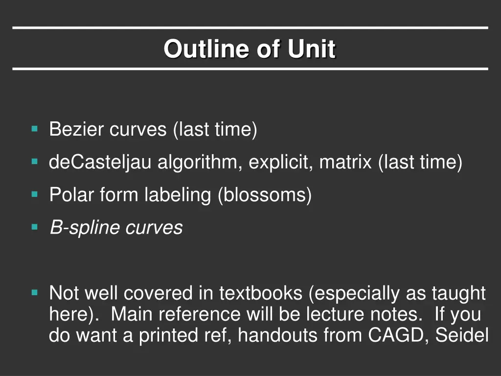 outline of unit 1