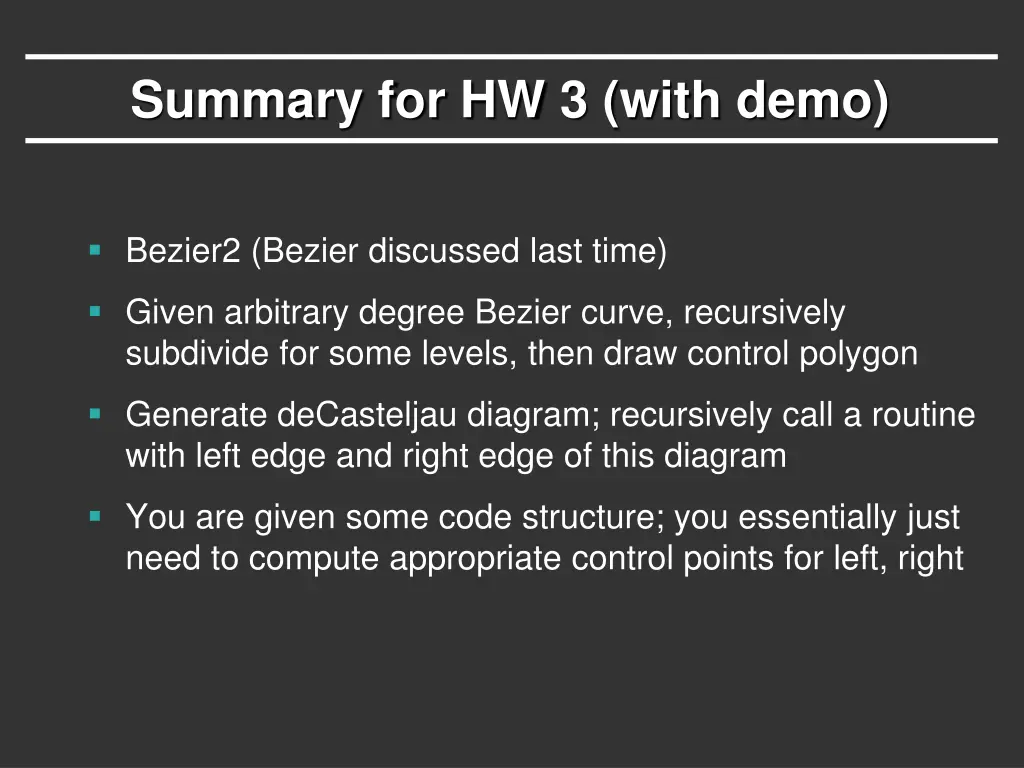 summary for hw 3 with demo