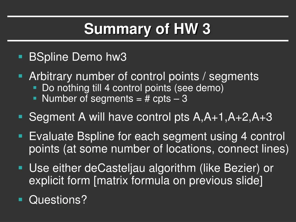 summary of hw 3