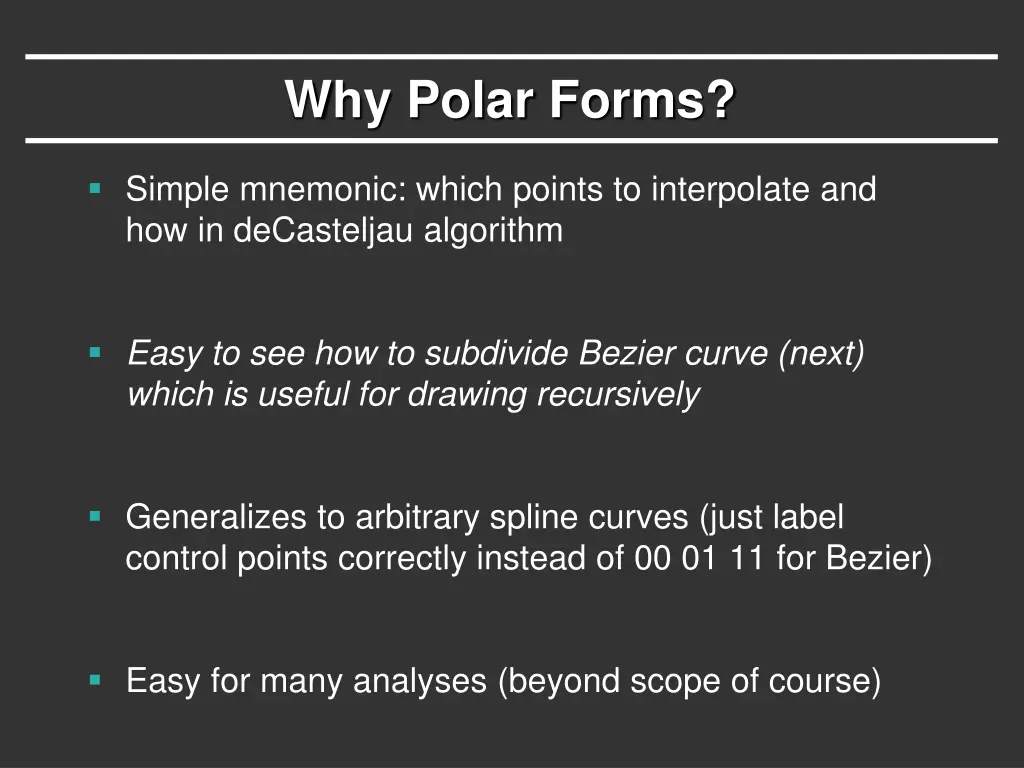 why polar forms