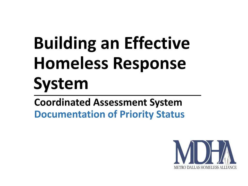 building an effective homeless response system