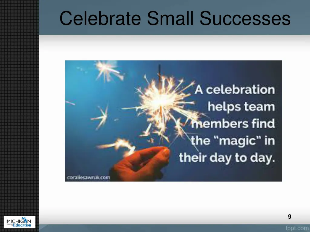 celebrate small successes