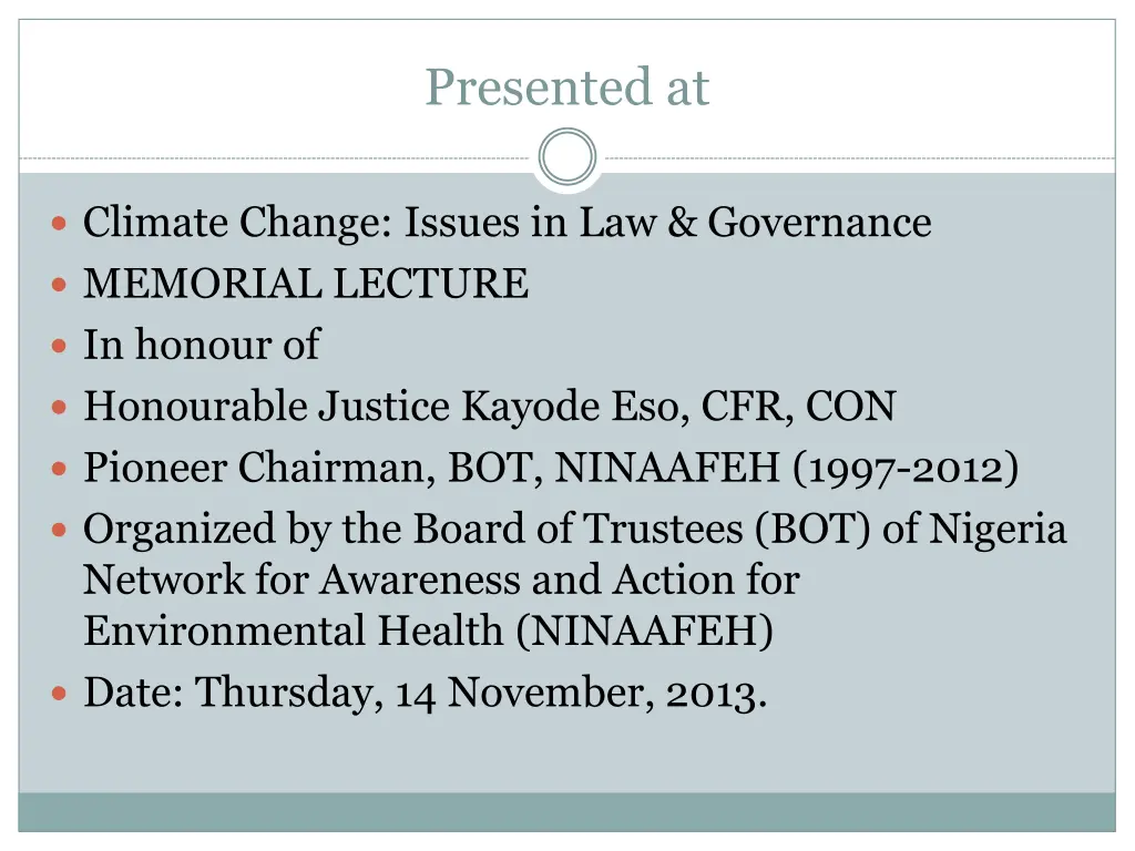 presented at