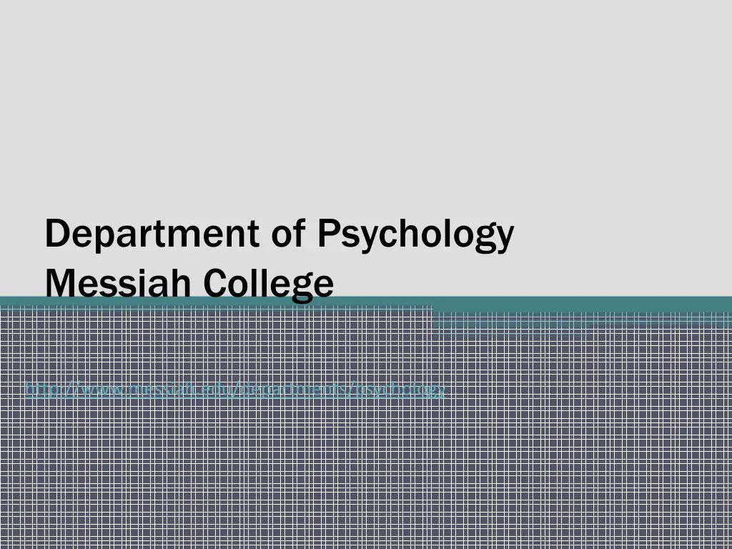 department of psychology messiah college 1