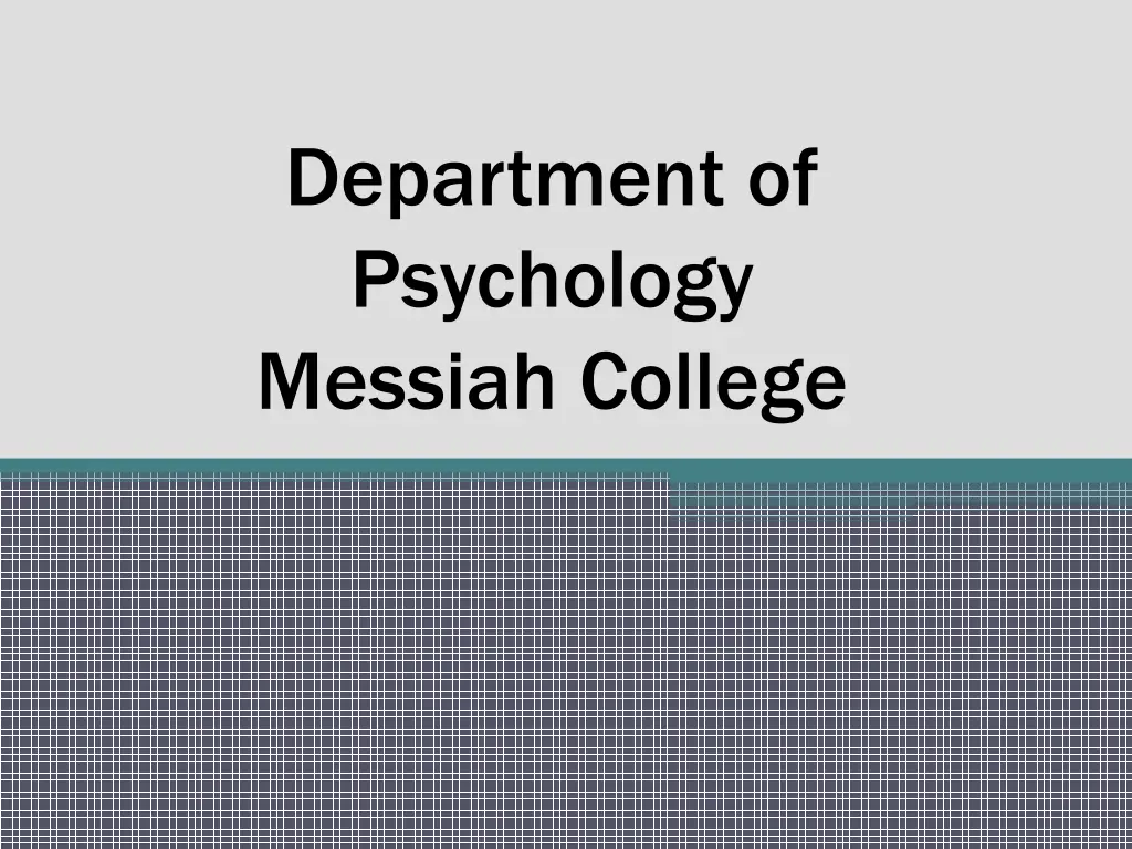 department of psychology messiah college