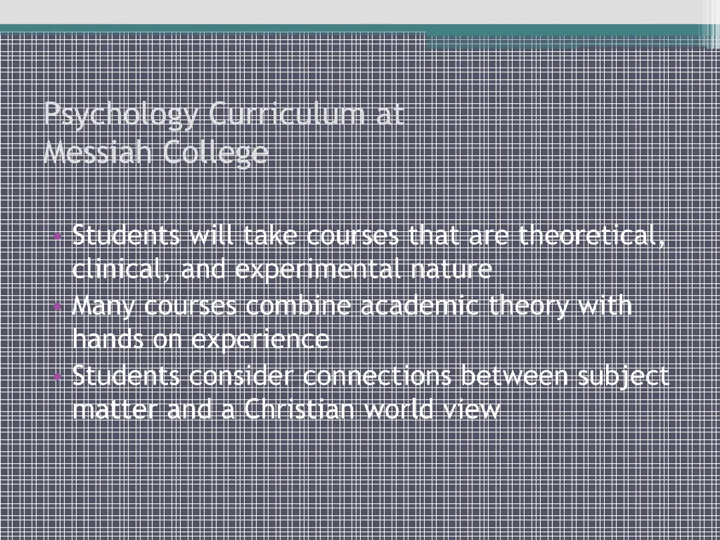 psychology curriculum at messiah college